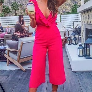 Pink lily jumpsuit